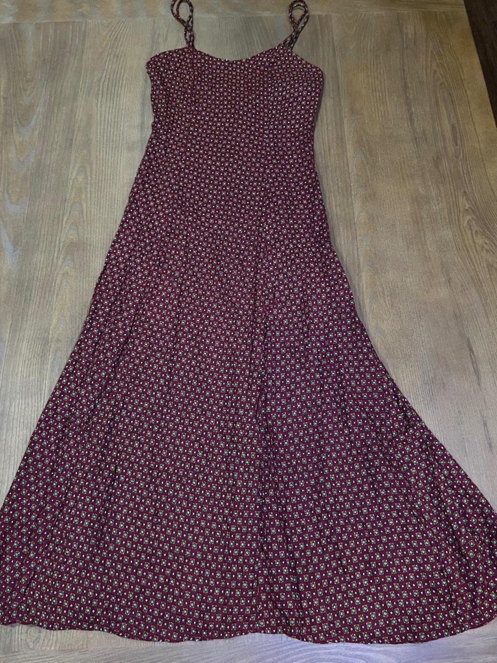 Vintage Casual Corner & Co. Geometric Floral Rayon Maxi Dress Minimal Boho